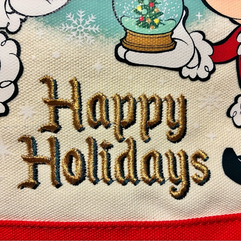 Disney Parks Mickey and Minnie Mouse Christmas Tote Bag - Picture 5 of 13